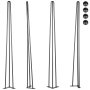 Vevor 28" Coffee Table Metal Hairpin Legs Solid Carbon Steel Bar Black Set Of 4