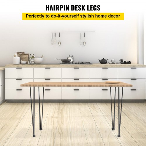 34'' Set of 4 Hairpin Coffee Table Legs 1/2" Solid Steel DIY 3 Rods Table Legs 