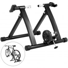 VEVOR Bike Trainer Stand with Noise Reduction Wheel Foldable Adjustable Indoor Mountain & Road Bicycles Fixed Gear Trainer 26" - 28", 700C Wheels, Bike Magnetic Turbo Trainer