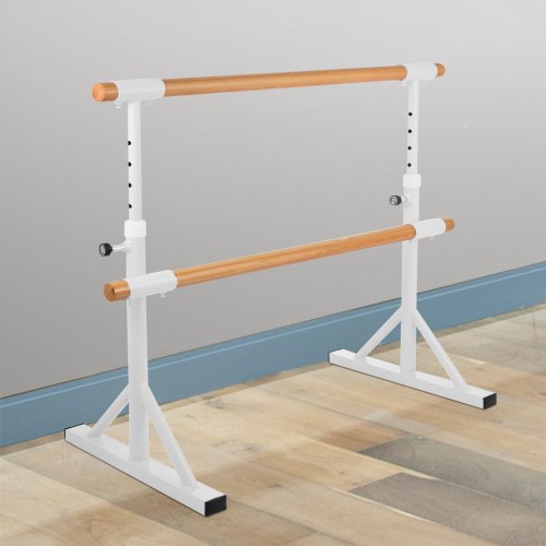5FT Ballet Barre Double Bar Dance Stretch Training Equipment Smooth Pine Home