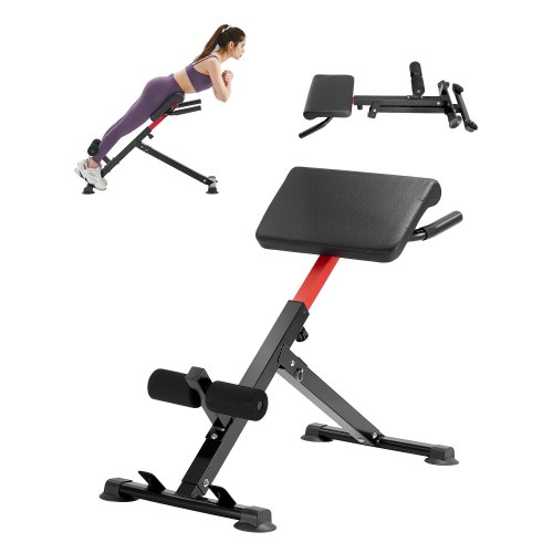 

Roman Chair Back Extension Hyperextension Bench Adjustable Foldable Home Gym