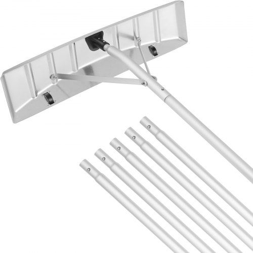 VEVOR Snow Roof Rake, 25 Blade Snow Removal Tool, 21ft Reach Aluminium Roof Shovel, Roll Wheels for Roof Protection, Anti-Slip Handle Grip, Easy to Setup & Use for House Roof, Car Snow, Wet Leaves