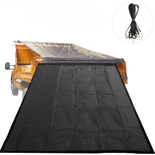 

VEVOR Dump Truck Mesh Tarp 7'X16', Black Mesh Tarp with Grommets, Heavy Duty Mesh Tarp with 6'' Pocket Opening Shade Mesh Tarp, PVC Coated Trailer Tarp, for Truck Bed Cover