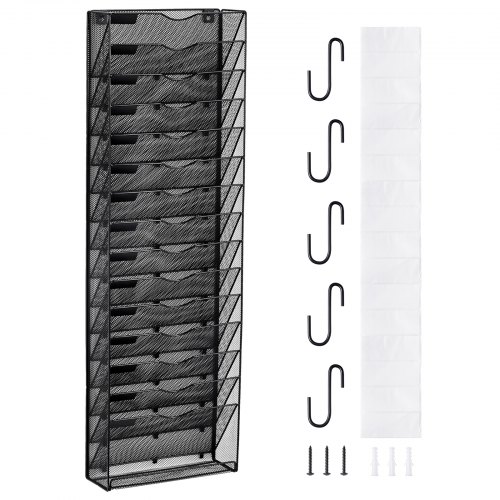 

VEVOR File Wall Rack Mesh Wall File Holder 1-Piece 16 Pockets for Office/School