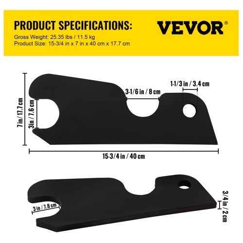 VEVOR Excavator Quick Attach Bucket Ears Compatible with KX161 Plates 