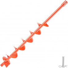 VEVOR Auger Drill Bit, 4'' (D) x 35'' (L) Garden Auger Drill Bit with Fishtail Point, Drill Auger for 0.79'' Drill, Heavy Duty Garden Auger for Planting Bulbs, Bedding Plants, Digging Hole