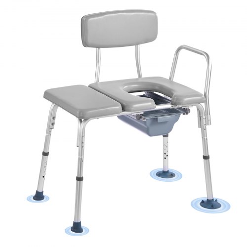 

VEVOR 4-in-1 Bedside Commode Chair Raised Toilet Seat 227 kg Adjustable Height