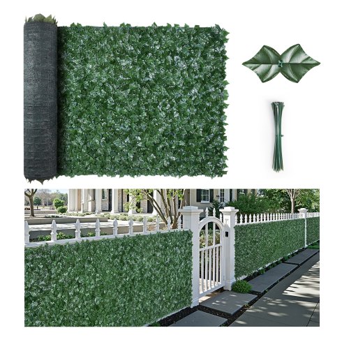 

VEVOR Ivy Privacy Fence, 96 x 72 in Artificial Green Wall Screen, Greenery Ivy Fence with Strengthened Joint, Faux Hedges Vine Leaf Decoration for Outdoor Garden, Yard, Balcony, Patio Decor