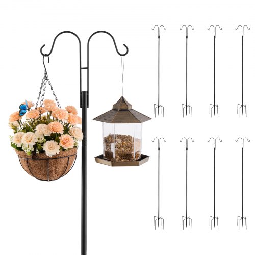 

Double Shepherds Hook 8 Pack 76 Inch Heavy Duty Bird Feeder Pole