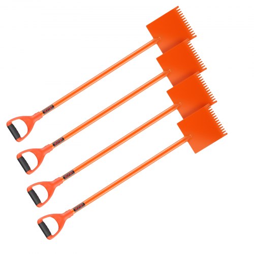 VEVOR Shingle Shovel 4 Pack D-Grip Handle Roof Ripper Steel Lightweight Orange