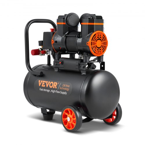 Ronix Ultra Quiet Oil-Free 25L Electric Industrial Hose Upright Air Compressor