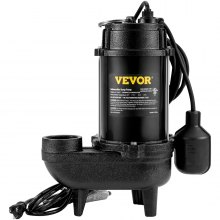 VEVOR Submersible Sewage Pump Water Pump 3/4 HP 5880GPH Cast Iron with Float