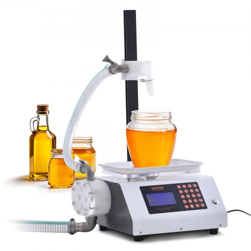 Vevor Liquid Filling Machine, 50-5000 g Weighing Capacity, Automatic Bottle Filler Machine Bottling Machine Gear Pump Digital Control for Honey, Oil, Wine, Detergent, Viscous Liquids (Single Nozzle)