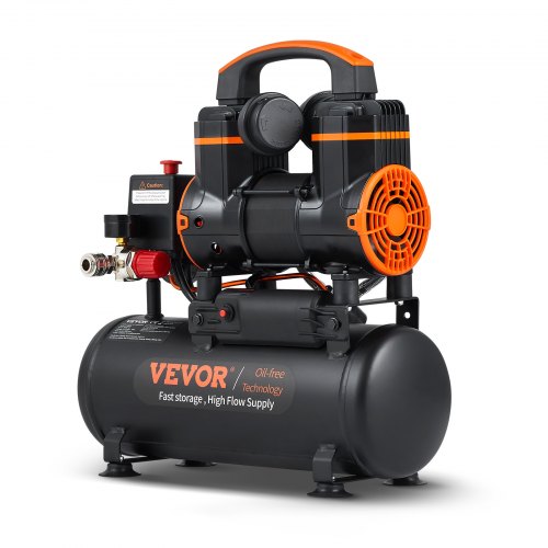 VEVOR Air Compressor 7.9 L 900W 2.2 CFM@ 90PSI 70 dB Ultra Quiet Oil Free