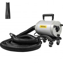 VEVOR Car Air Dryer Blower, 5.0HP Powered Temp High Velocity Car Dryer Air Blower 180 CFM 110V 5-20P (20A) plug, w/Casters & 20 Ft Flexible Hose & 2 Air Jet Nozzles for Car Wash Water Drying Machine