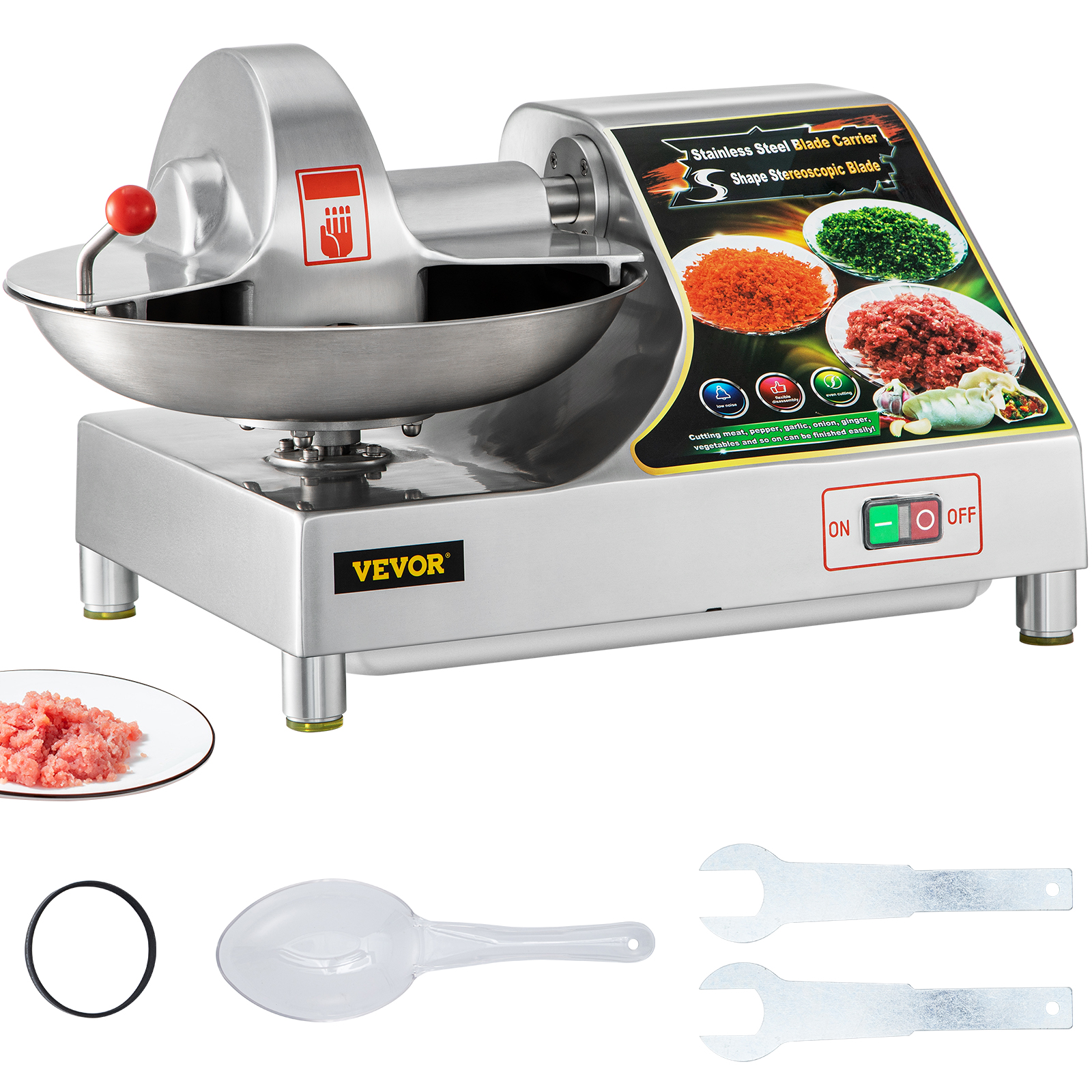 VEVOR Commercial 10L Multifunction Meat Bowl Cutter Mixer 400W Buffalo Chopper от Vevor Many GEOs
