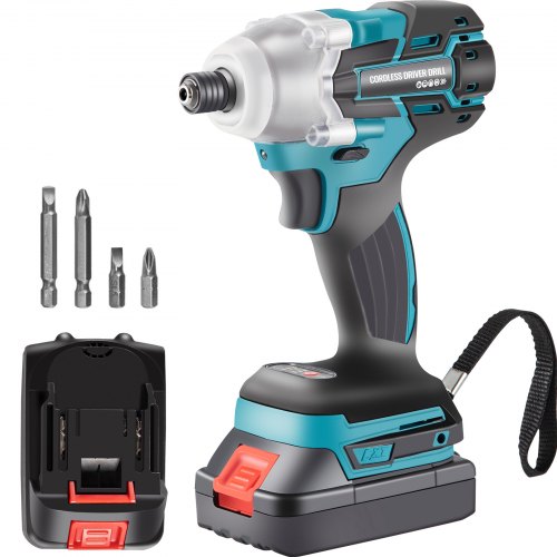VEVOR Cordless Drill Driver, 20V Max Cordless Drill Combo Kit, 1/4" Hex Impact Drill, 0-2900 RPM Variable Speed Electric Impact Driver, 1239 in-lbs Torque Brushless Cordless Drill for Home Improvement