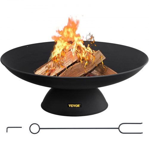 VEVOR Fire Pit Bowl Round Fire Pit 30-Inch Cast Iron Outdoors Patio Portable
