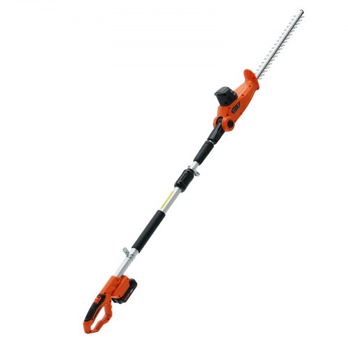 

VEVOR 20V Cordless Hedge Trimmer, 18 inch Double-edged Steel Blade, Pole Hedge Trimmer Kit 20V Battery, Fast Charger Included, 74"-94" Telescoping Design for High Branches