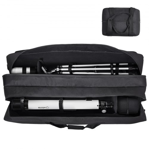 VEVOR Telescope Case, 1040 mm, Telescope Large Storage Bag with Fixed Buckles, Multi-Pocket & Detachable Divider, Shock-Absorbent Telescope Carrying Bag for Optical Tube & Tripod, Counterweight Pocket