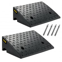 VEVOR Rubber Curb Ramp, 6" Rise Height 2 Pack, Heavy-Duty 6800 lbs/3 T Capacity Threshold Ramps, 19" L x 15" W Driveway Ramps with Stable Grid Structure for Cars, Wheelchairs, Bikes, Motorcycles