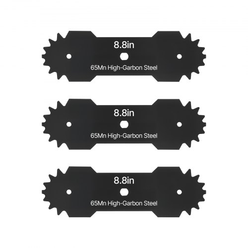 

VEVOR Electric Edger Blades, 8.8-inch Length, 3-Pack Replacement Blades, 65Mn High-Carbon Steel with Electrophoretic Coating, Multi-Serrated Sharp Edge, Compatible with the VEVOR ASYTM01230 Edger