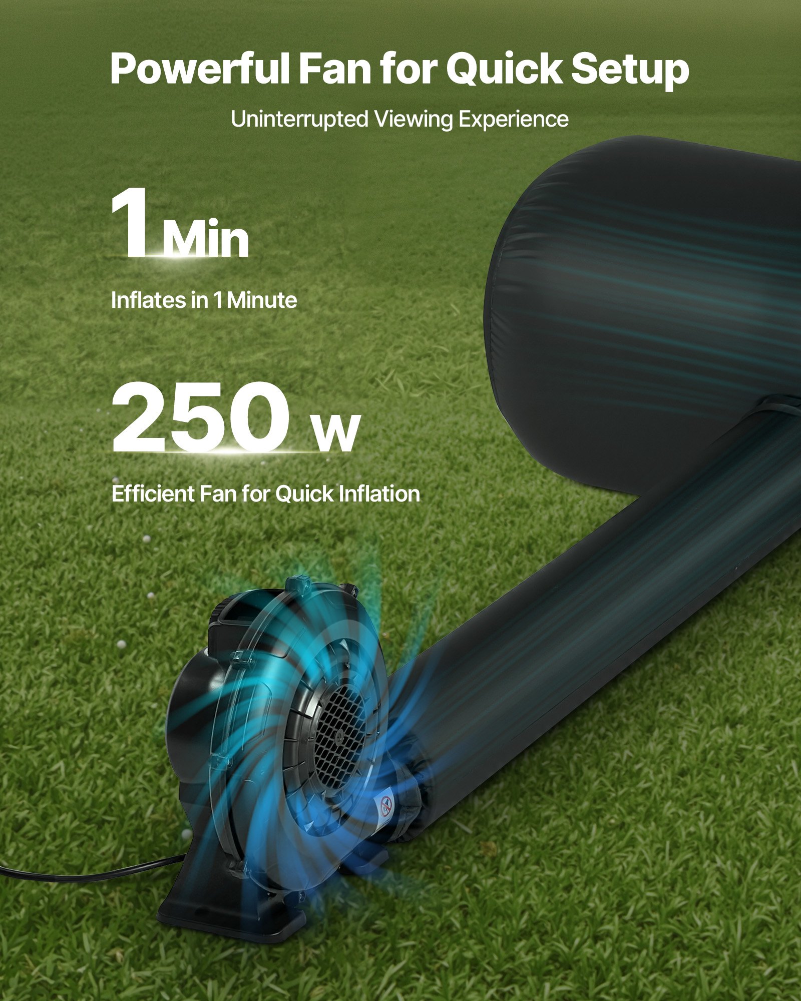 VEVOR 4,88 m täispuhutav filmiekraan, 3780×1300×3170 mm