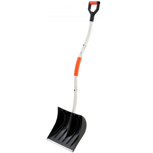 Vevor Snow Shovel for Driveway 17" Wide Plastic Shovel with D-Grip Handle, for Home Garden Camping Outdoor, Aluminum Strip, Large Capacity Lightweight Ergonomic Snow Removal Tool, Extended Handle