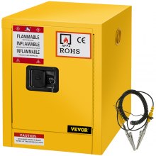 Safety Cabinet for Flammable Liquids Single door and Manual Close Yellow Hazardous Storage 43 x 43 x 46CM