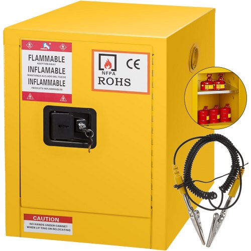 36 Gallon Yellow Safety Storage Cabinet Hazardous Storage Welded Manual Close
