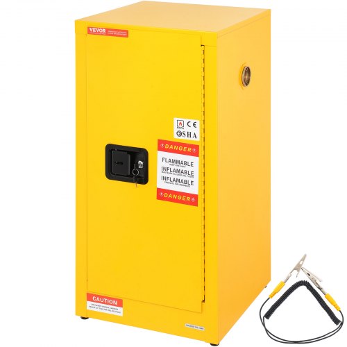 

Safety Cabinet for Flammable Liquids Single door and Manual Close Yellow Hazardous Storage 18.1 x 18.1 x 35.4in