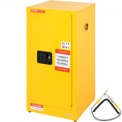 

VEVOR Flammable Cabinet 18.1" x 18.1" x 35.4", Galvanized Steel Safety Cabinet, Adjustable Shelf Flammable Storage Cabinet, for Commercial Industrial and Home Use