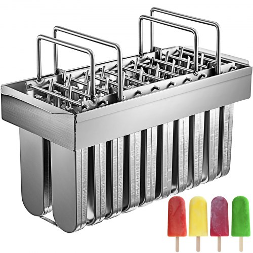 

VEVOR Stainless Steel Ice Cream Models 20PCs, Stainless Steel Popsicle Models 98ml Capacity Each, Ice Pop Models Stainless Steel with 100PCs Popsicle Sticks Metal Popsicle Models w/ Cleaning Brus