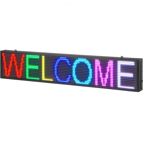 

VEVOR Programmable LED Sign, P10 Full Color LED Scrolling Panel, DIY Custom Text Animation Pattern Display Board, WIFI USB Control Message Shop Sign for Store Business Party Bar Advertising, 39"x7.5