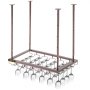 VEVOR Ceiling-Mounted Bar Wine Rack Wine Glass Hanging Rack 23.6x13.8in Coppery