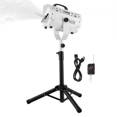 VEVOR Snow Machine, 1200W, Snow Making Machine with Height Adjustable Stand, Indoor Wireless Remote Control Snowflake Maker, High Output Fake Snow Maker for Christmas Parties Wedding Stage Effect