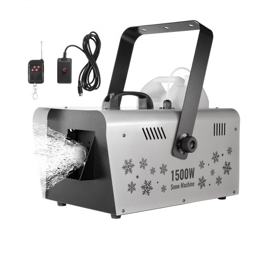 

VEVOR Snow Machine, 1500W Snow Maker Machine with 2 Remotes Control and 5L Large Capacity Water Tank, High Output Snowflake Maker Stage Snow Effect for Christmas, Halloween, Wedding, DJ Parties