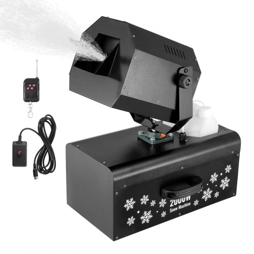 VEVOR Schneemaschine, 2000 W, Swing-Schneemaschine mit 5-L-Tank, kabelgebundene & kabellose Fernbedienung zur Schneeflockenherstellung, Kunstschneemaschine für Weihnachtsfeiern, Hochzeitsbühneneffekte