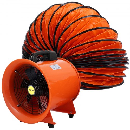 VEVOR Utility Blower Fan, 12 Inches, 520W 2295 CFM High Velocity Ventilator w/ 16 ft/5 m Duct Hose, Portable Ventilation Fan, Fume Extractor for Exhausting & Ventilating at Home and Job Site