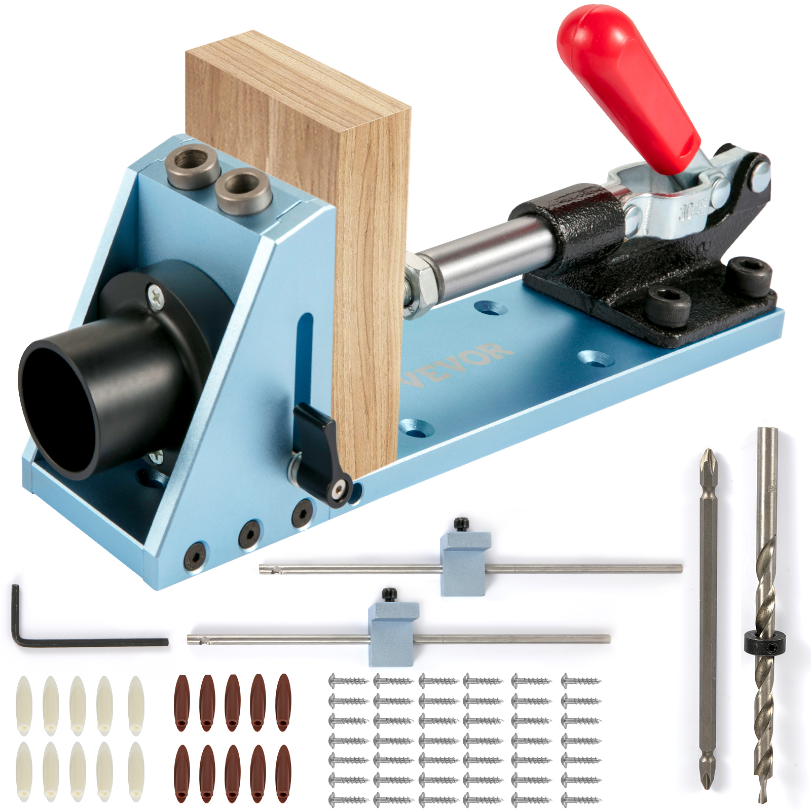 VEVOR Pocket Hole Jig System Kit Carpenter Joinery Woodworking w