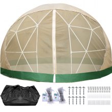 VEVOR Garden Dome Tent, 12'x7' Bubble Dome Tent, Polyester & Mesh Dome House w/ Storage Bag & LED String Light, 8-10 Person Available, Geodesic Dome Tent for Planting, Outdoor Party, Backyard, Gazebo