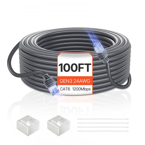 VEVOR Starlink Gen 3 Cable 100 FT / 30.48 m Extension Cable Standard Generation 3 1200 Mps 24 AWG / 0.25 mm²