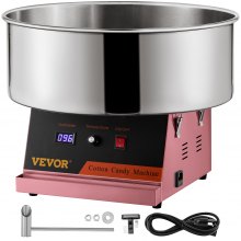 Vevor Commercial Cotton Candy Machine Sugar Floss Maker 19.7''bowl 1050w Pink