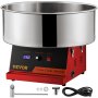Vevor Commercial Cotton Candy Machine Sugar Floss Maker 19.7'' Bowl 1050w Red