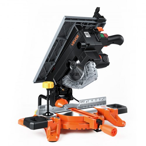 VEVOR Compound Miter Saw, 8-1/4 inch Blade, 2-in-1 Miter/Table Saw, with Precision Laser Alignment, Adjustable Angles, 4800 RPM, with Splash Guard, fo