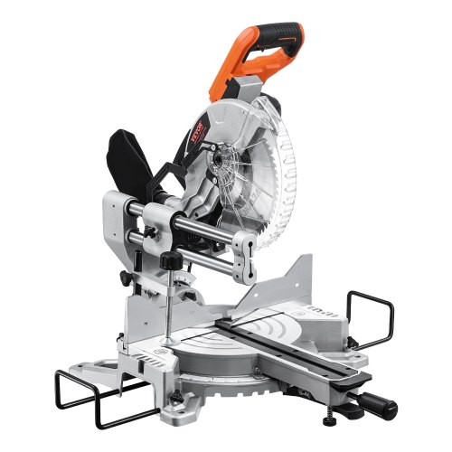 VEVOR Sliding Compound Miter Saw, 10-Inch Blade, 15 Amp Motor, 60-Tooth, Corded Double Bevel Sliding Miter Saw, LED Precision Alignment, Angle Adjusta