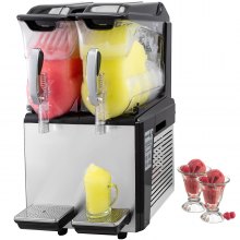 20L Double-Bowl Full Size Slush Frozen Drink Machine 900W Commercial Use