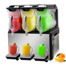 VEVOR Slush Frozen Drink Machine, 10LX3 Tanks, 1250W Commercial Margarita Maker with 24.8°F to 28.4°F Temperature, Automatic Cleaning Cold Drink and Slush Modes, Perfect for Restaurants Cafes Bars