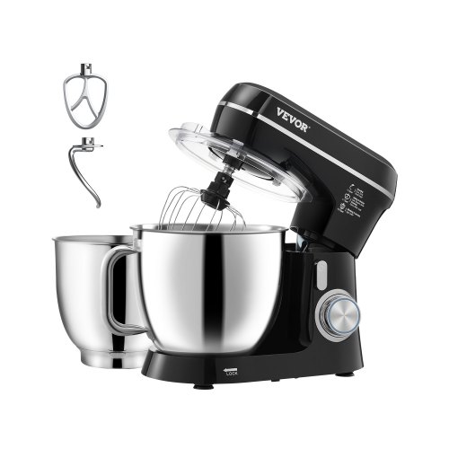 

Stand Mixer 4.4 QT+5.3 QT Electric Dough Mixer 450W 10 + P Speeds Food Mixer