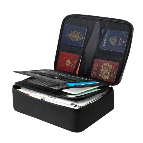 Vevor Fireproof Document Box, 1832 ℉ Heat Insulated Fireproof & Waterproof Box With Lock, Portable Multi-Layer Home Office Travel File Storage Organiz-image